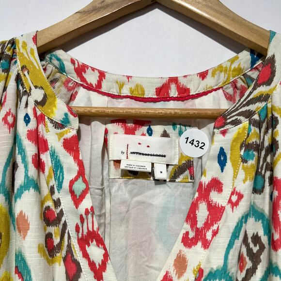 Anthropologie X Puff Sleeve Maxi Dress Multicolor Size M - Picture 9 of 10